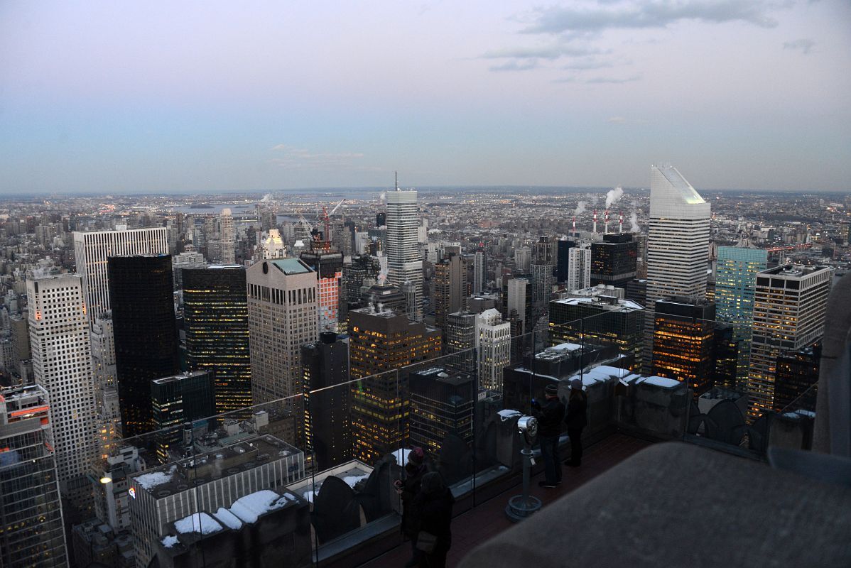 New York City Top Of The Rock 12D Northeast Buildings, Trump Tower, Sony Building, Bloomberg Tower, Citigroup Center Just After Sunset